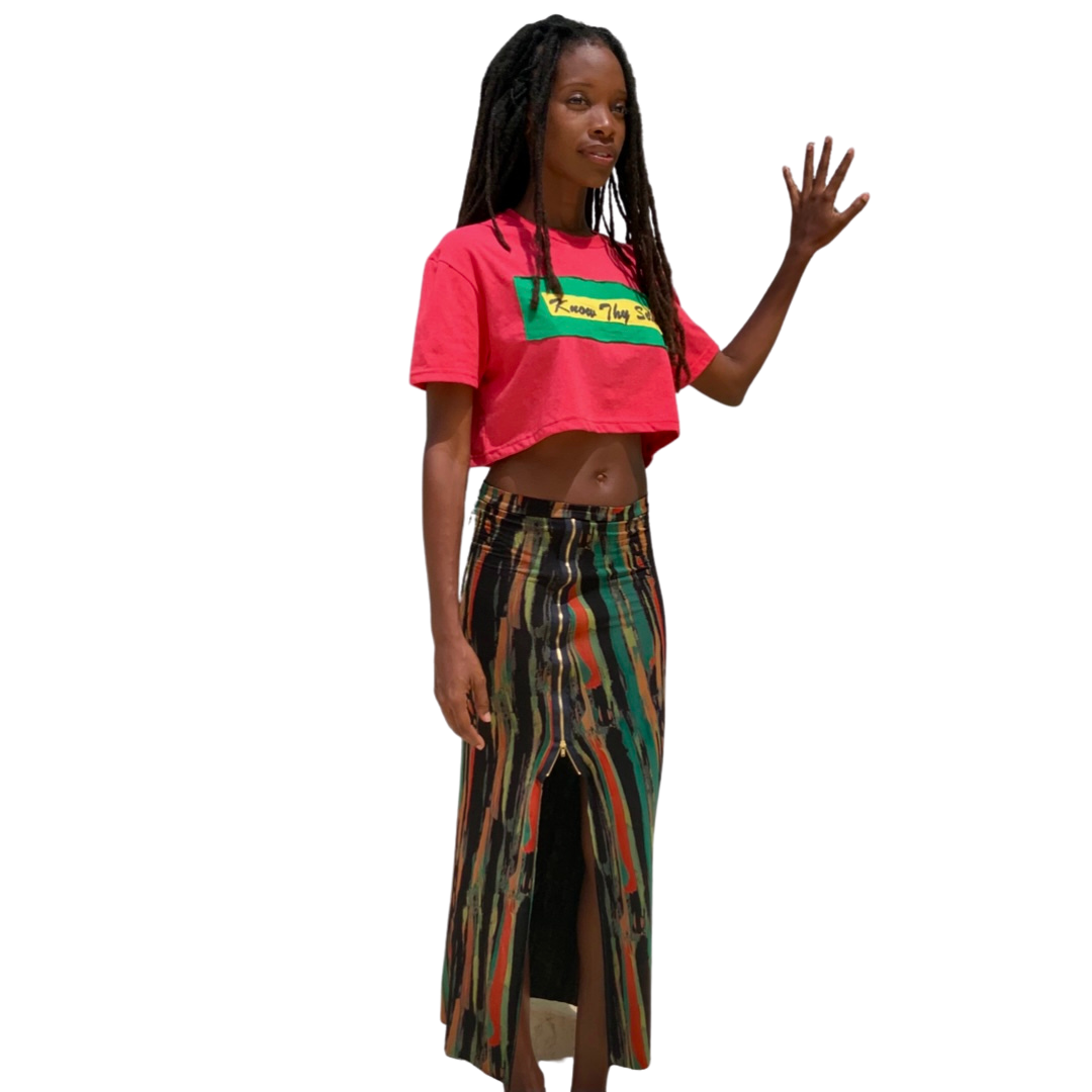 KNOW THY SELF Top / NO FEAR Skirt